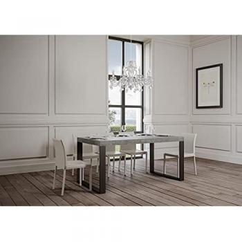 Mesa extensible 90x130/390 cm Cemento con marco Antracita