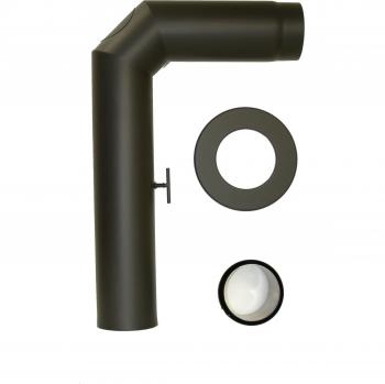Juego de 3 tubos de escape para chimenea, chimenea, horno, tubo de escape, tubo de acero, diámetro de 130 mm