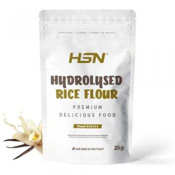 Harina de Arroz Hidrolizada de HSN | Sabor Vainilla 3 Kg | 75 Tomas por Envase | Para Tomar en Batido | Ideal para batidos de carbohidratos y proteínas para celiacos |