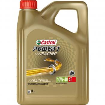 Castrol Power1 Racing 4T 10W40 - Aceite de motor sintético, formulación avanzada para motocicletas de cuatro tiempos, proporciona excelente protección y rendimiento en condiciones de conducción extremas, mejora la aceleración y reduce la fr