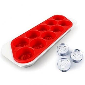 Bandeja Cubitera de Silicona en Forma de Emoticonos - Rojo