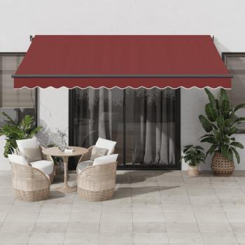 Toldo retráctil automático con luces LED Burdeos 400x300 cm