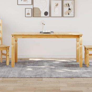 Mesa de comedor Corona madera maciza de pino 160x80x75 cm Vidaxl Marrón
