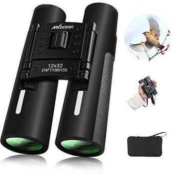 Prismáticos Profesionales Binoculares HD Prismaticos 12x32, Prismas BAK4 y Revestimiento FMC, Ideales para Observación de Aves, Senderismo, Astronomía y Camping