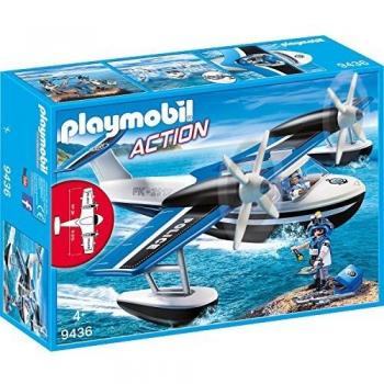 PLAYMOBIL- Hidroavión de Policía Juguete, Multicolor