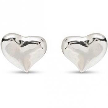 UNO de 50 Medium Heart Silver Plated Metal Earrings for Women