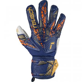 Guantes de portero de fútbol Reusch Attrakt Grip azul-oro