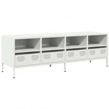 Mueble para TV Blanco 135x39x43.5 cm de Acero Laminado en Frío