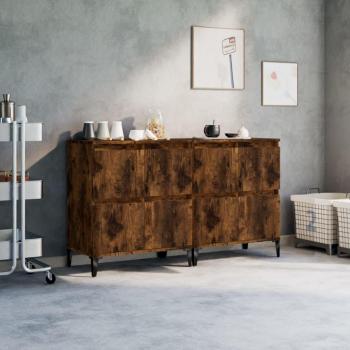 Armario 2 piezas Smoke Oak 60x35x70 cm Madera multicapa