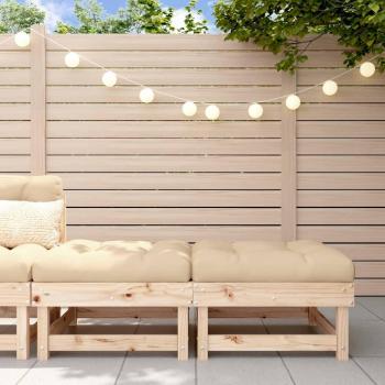 Garden Footstools with Cushions 2pcs Solid Pine Wood