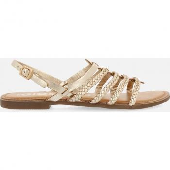 Sandalias doradas de piel trenzada para mujer Limina