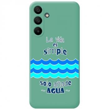 Funda Silicona Líquida Verde con Diseño de Agua para Samsung Galaxy A15 4G / 5G