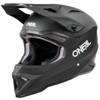 Casco Off-road Oneal 1SRS Solid Negro Adulto, Carcasa ABS, Norma de Seguridad ECE 22.05, Ventilaciones para una ventilación y refrigeración óptimas, Talla L