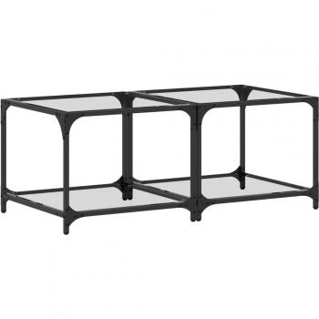 Mesa de comedor con tapa de vidrio transparente 50x50x40 cm Acero - Mesas de centro 2 uds vidrio transparente y acero 50x50x40 cm Vidaxl Transparente