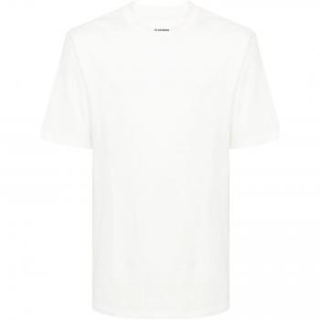 Jil Sander Men's Seasonal Print T-Shirt in White, Size Medium, Style J22GC0173J46219104