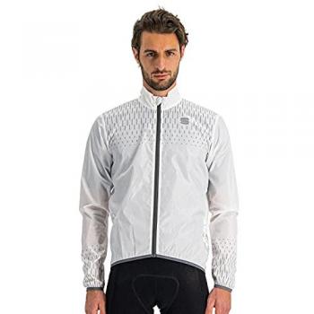 Chaqueta impermeable cortavientos Sportful Reflex para hombre, color blanco y gris, talla S
