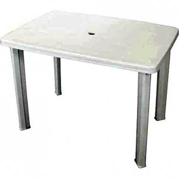 vidaXL Garden Table White 101x68x72 cm Plastic - Characteristics: Outdoor garden table, dimensions 101 cm length x 68 cm width x 72 cm height, made of durable plastic, weather-resistant design, easy to clean surface,
