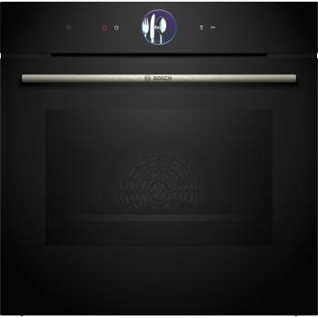Horno Bosch Serie 8 HBG7764B1, 60 x 60 cm, Cristal Negro, Pirólisis, Aquálisis, Home Connect
