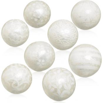 Bolas Capiz Blanco 10 x 10 x 10 cm (8 Unidades)