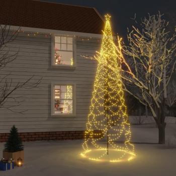Árbol de Navidad con poste de metal 1400 LEDs blanco cálido 5m
