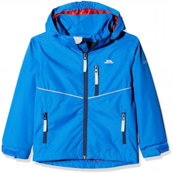Trespass niños Hattrick Impermeable de la Lluvia/al Aire Libre Chaqueta con Capucha Desmontable, Infantil, Color Azul, tamaño 2/3