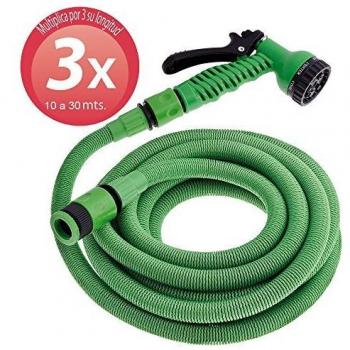 Manguera Extensible Riego Compacto 10 A 30 Metros Con Pistola 7 Posiciones