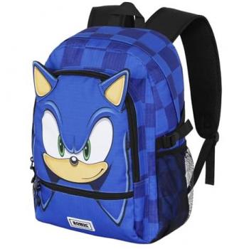 Mochila Escolar Adaptable Sonic The Hedgehog Karactermania 44x31x18cm Producto Oficial para Niños y Niñas Azul