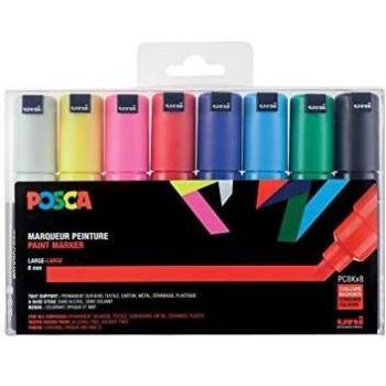 Uniball Posca - Paquete de 8 rotuladores de trazo grueso