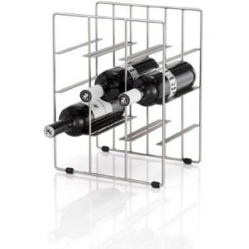 Pilare - Botellero de vino, acero satinado, apilable, 9 bouteilles