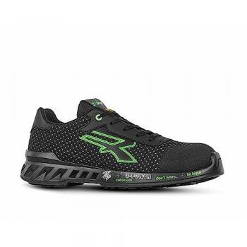 U-Power Zapatos de Seguridad Steve S3 SRC CI ESD - Negro / Verde - Talla 45 (EU)