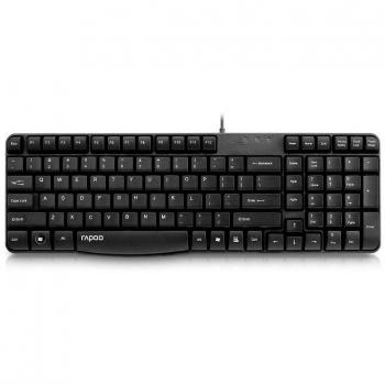 Rapoo N2400 Teclado negro resistente a derrames con cable