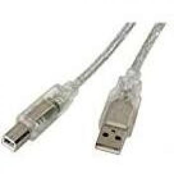Cable USB 2.0 A a B transparente de 5 metros