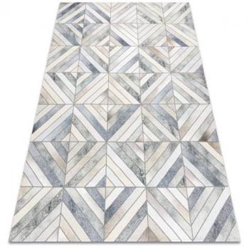 Alfombra Patchwork 21721 Beige/Gris - Piel de Vaca Geométrica, 120x170 cm