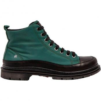 Botines Unisex de Nylon con Cierre de Cordones - Art 1189511UN003_001, Piel Verde Oscuro, Plano (1 a 3cm), Casual, Outlet 2024