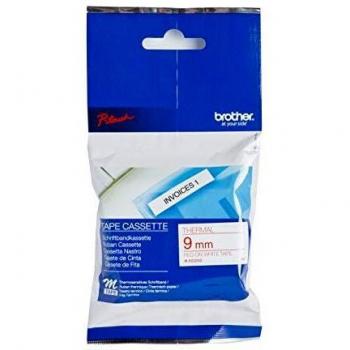 Cinta adhesiva Brother MK222BZ - 9 mm, color rojo sobre blanco, compatible con impresoras de etiquetas Brother