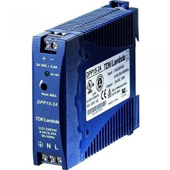 Fuente de alimentación de carril DIN TDK-Lambda DPP15-24, 24 V DC, 0.63 A, 15 W, 1 salida