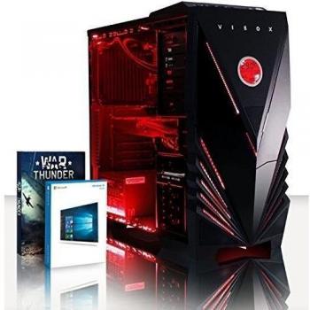 VIBOX Lupus 23 - 4,0GHz Intel i7 Quad Core CPU, GTX 1080 GPU, Extremo, Ordenador de sobremesa Gaming con enfriador por agua con unidad central, Windows 10, Iluminaciàn interna rojo