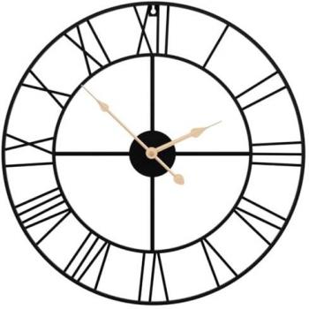 Reloj de Pared de Hierro Negro Ø50 cm para Salón, Baño y Cocina - vidaXL