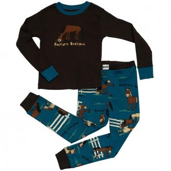 LazyOne Chicos Pasture Bedtime Niño Pijama Set Manga Larga 6 Años