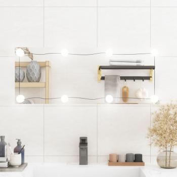 Espejo de Pared con Luces LED Cuadrado de Vidrio vidaXL - Dimensiones 40 x 40 cm, 30 x 60 cm, 50 x 50 cm; Espejo de pared rectangular con luces