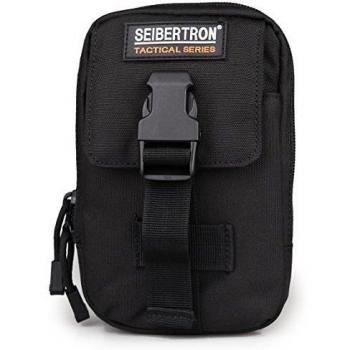 Seibertron compacto MOLLE EDC bolsa Utilidad Gadget Pouch billetera desmontable Cordon para el cuello 6.3 telefono movil del monedero del bolso de la cintura de la correa Black