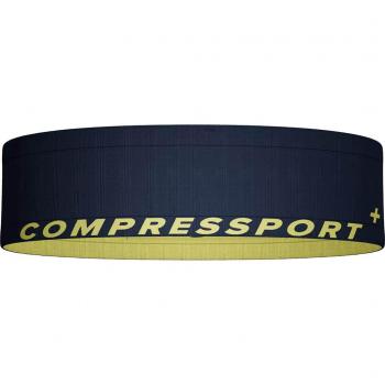 Cinturón Riñonera Compressport Free Belt Azul Oscuro Amarillo Neón XS-S