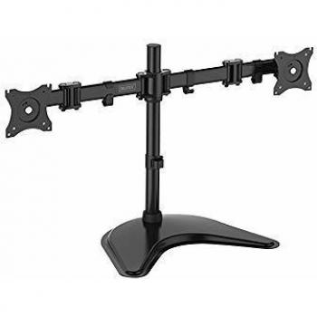 DIGITUS 90348 Universal Dual Monitor Soporte Mesa Soporte, 90 Grados, 30 Grados de inclinación, rotación 360 Grados para Carga hasta 2 x 8 kg, VESA 100 x 100 Negro