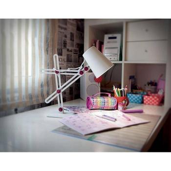 Lámpara de mesa Looker 1 bombilla E27, blanco mate/violeta