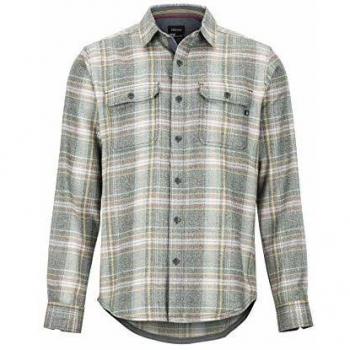 Marmot Jasper Midweight Flannel LS Camisa para Exteriores De Manga Larga, Camisa De Senderismo, con Protección UV, Transpirable, Hombre, Rosin Green, S