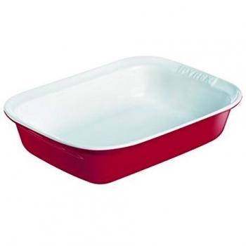 Pyrex Impressions Red White - Fuente rectangular, 22 x 14 cm, color rojo y blanco