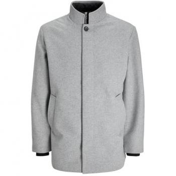 Jack & Jones Harrison Light Grey Melange Wool Jacket for Men - Size S