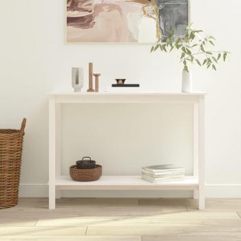 Mesa consola de madera maciza de pino blanco 110x40x80 cm vidaXL