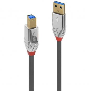 Lindy 36660 Cable USB 0,5 m USB 3.2 Gen 1 (3.1 Gen 1) USB A USB B Cromo, Gris