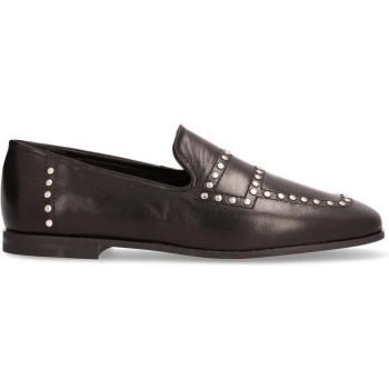 Mocasines de mujer Alpe en negro con tachas y puntera cuadrada